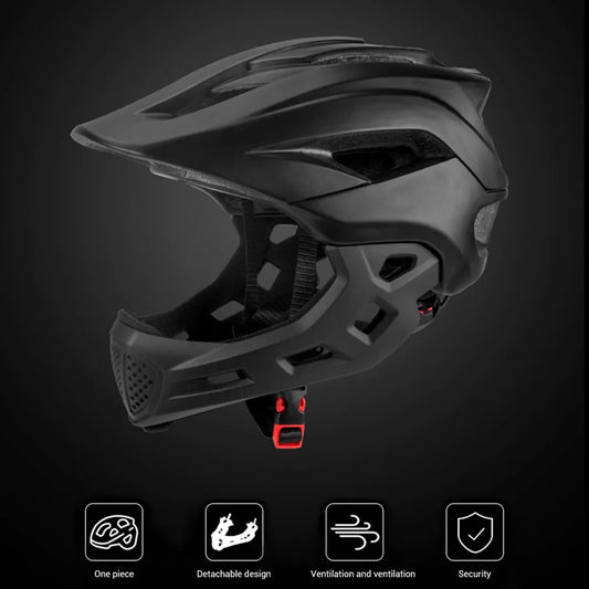 2 in 1 Kids Full Face Bike Helmet for Children MTB BMX Dirtbike Skateboard with Detachable Chin Guard Kids Full Face Bike Helmet